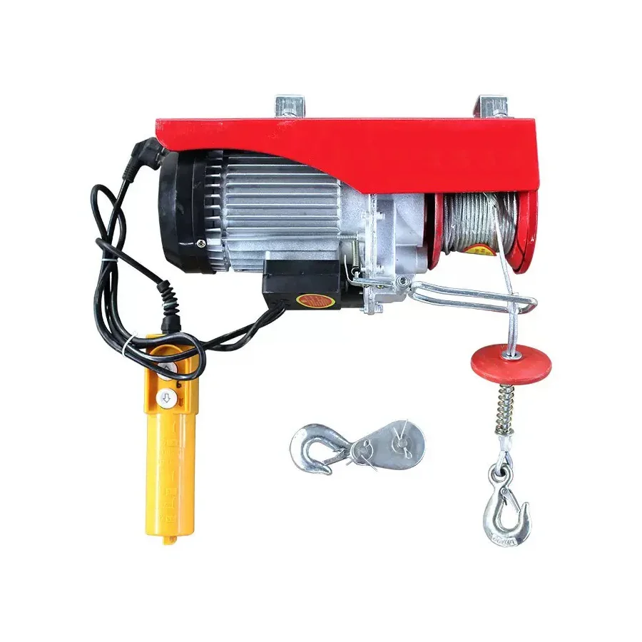 Mini Electric Hoist Winch PA1000 Single Phase Metal Design With Wire Rope Sling For Lifting Goods New Condition