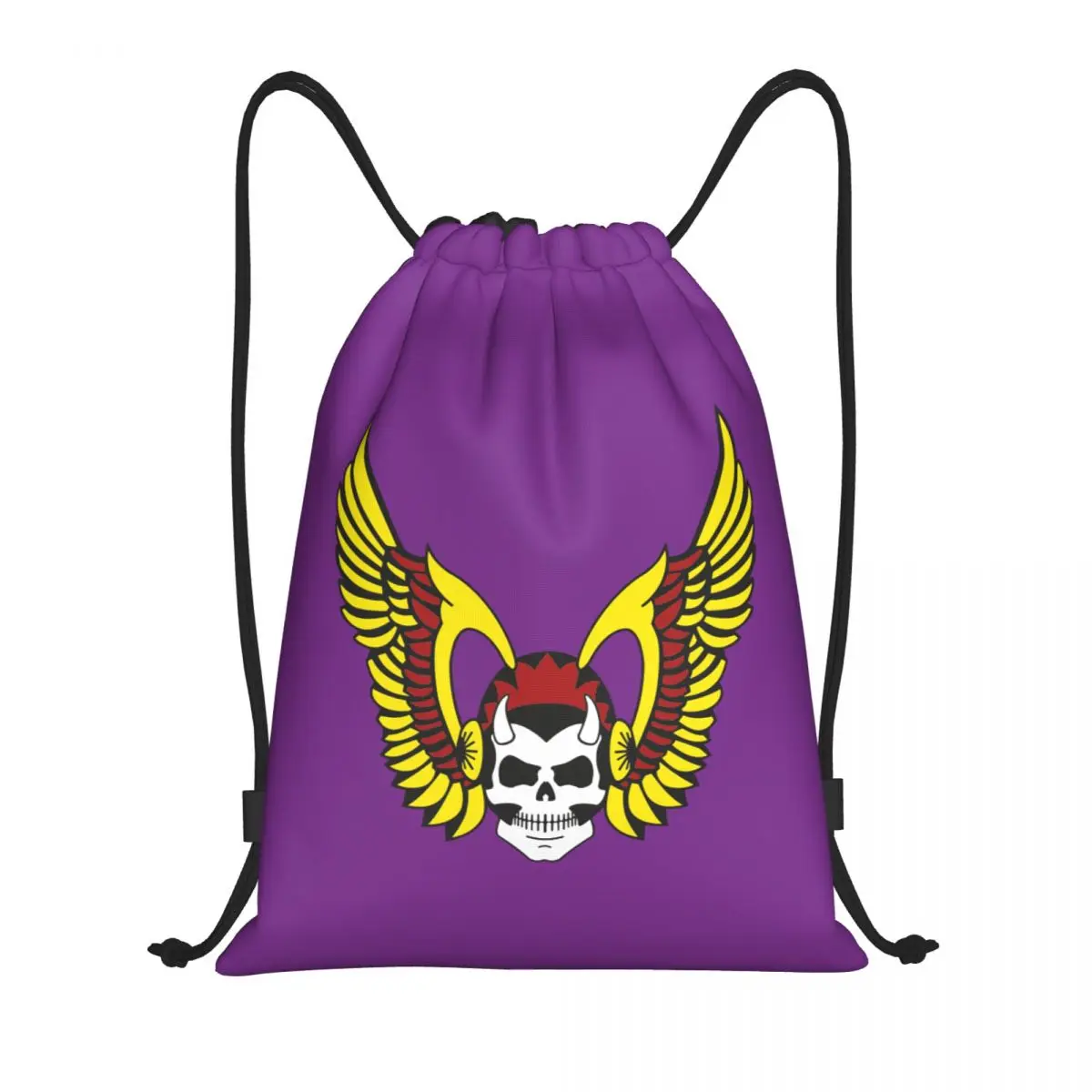 Custom Hell HAMC Angel Drawstring Backpack Women Men Gym Sport Sackpack Foldable Motorcycle Club Shopping Bag Sack