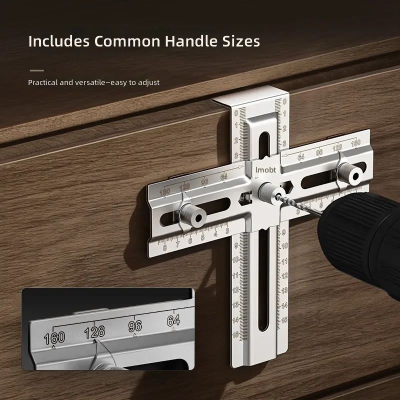 Stainless Steel Woodworking Drawer Handle Installation Positioner Precise Punching Assistant Backing Tool for Cabinet