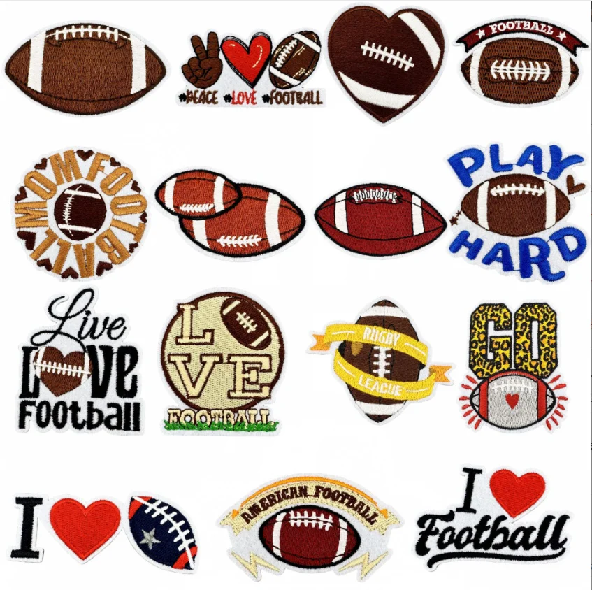 2025 New Patches 10 Pcs Football Sports Badges Embroidered Iron On Clothing Hat Bag Shoe Repair Phone Gift Box Decor DIY