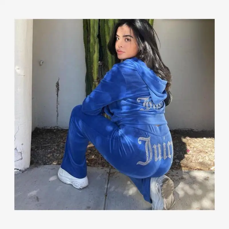 Setelan Olahraga Hoodie Celana Wanita 2 Potong Desain Modis Nyaman Bernapas dengan Ritsleting