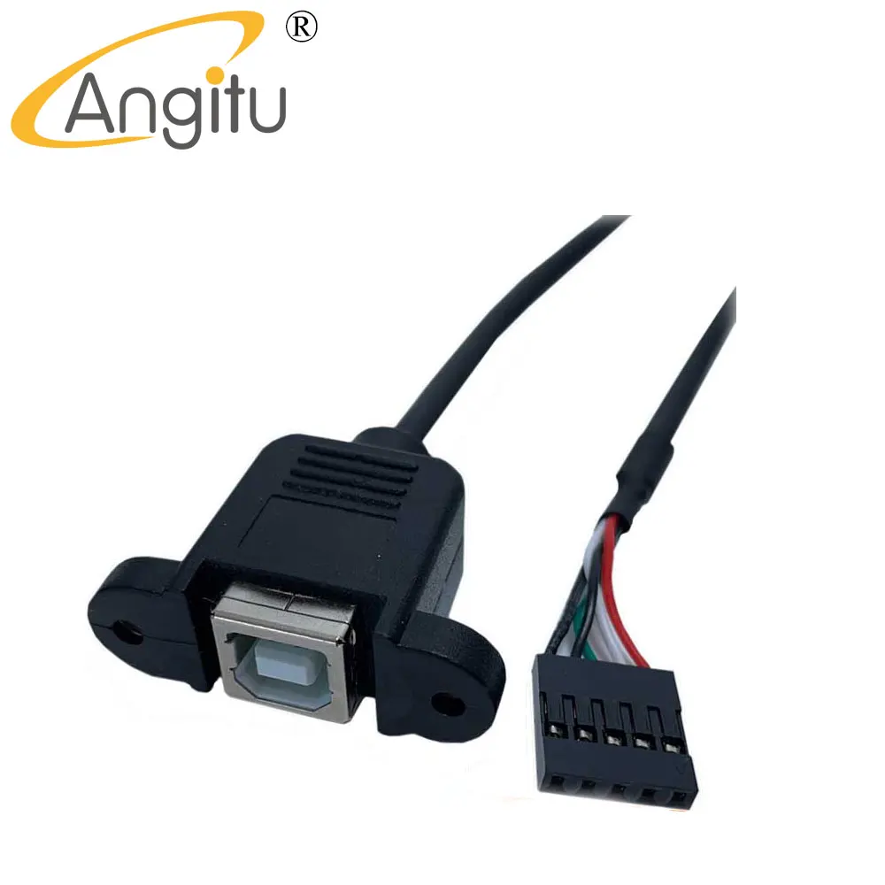 Angitu 5Pin اللوحة الأم Dupont/PH2.0 5Pin إلى USB B كابل طابعة أنثى مع الأذن-30 سنتيمتر