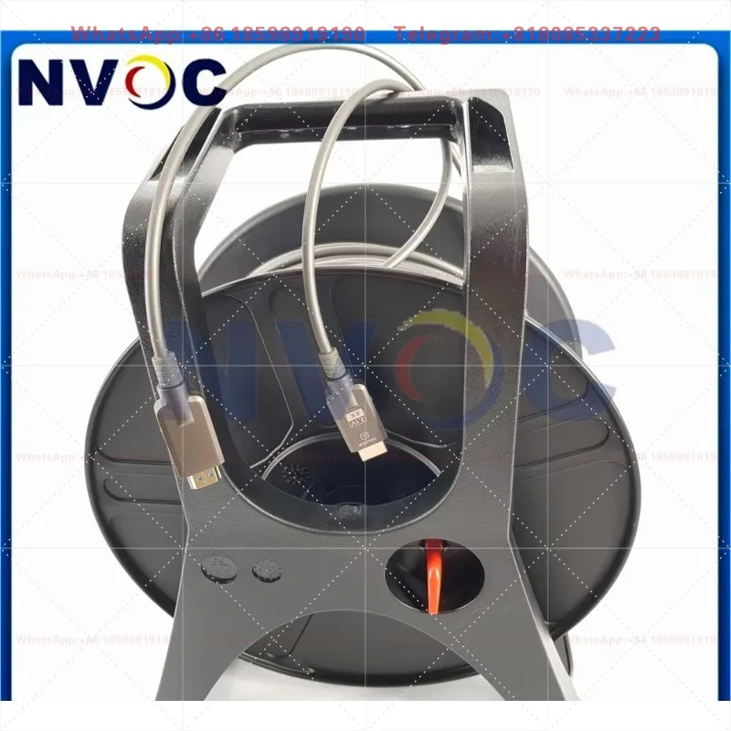 8K Male to  -M Protector 48Gbps 100/110/120/130/150/200M TPU Durability Armored Hybrid Fiber Cable With PCD310 Reel