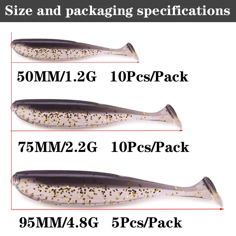 WDAIREN 5cm 7.5cm 9.5cm jig Wobblers kolay parlatıcı balıkçılık Lures yapay çift silikon renkler yumuşak yem bas sazan mücadele