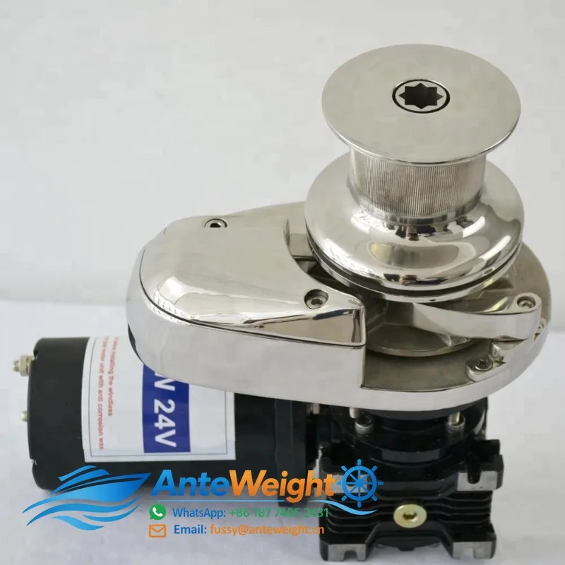 400W DC12V/24V Vertical Anchor Windlass for Boat Steel Construction ISO9001 Certified Remote Control 6mm Wire Rope