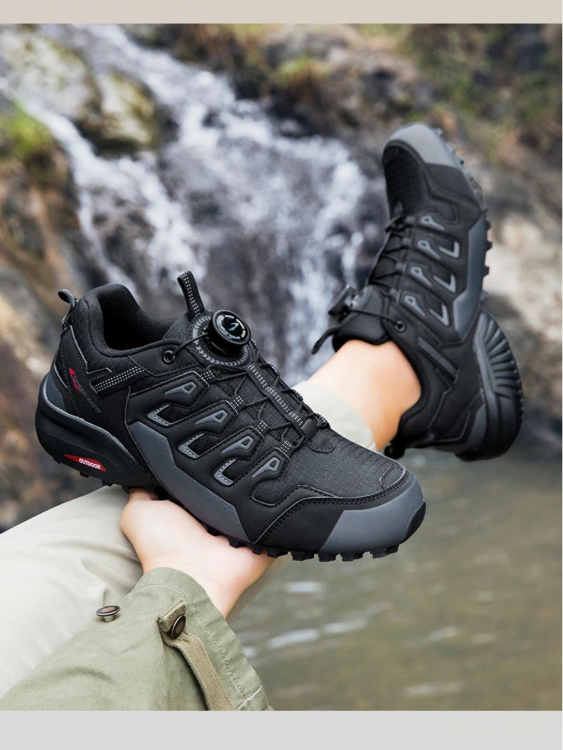Neu eingetroffene Herren-Wanderschuhe, atmungsaktiv, zum Schnüren, Trekking, mit Dämpfung, Outdoor-Kletter- und Tourismus-Sneaker für Herren – Detail 10