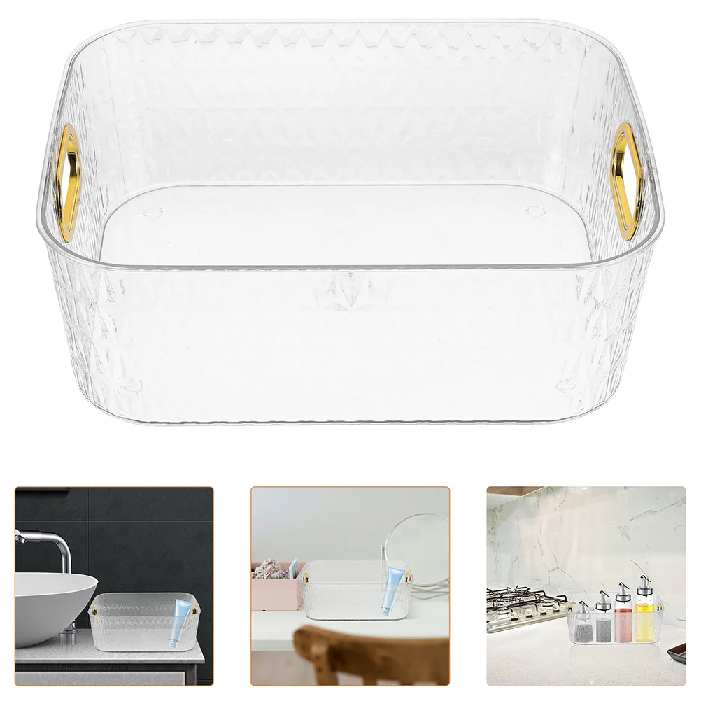 

2Pcs Transparent Organizer Box Large Capacity Desktop Storage Rack Makeup Skincare Holder Bathroom Countertop Storage