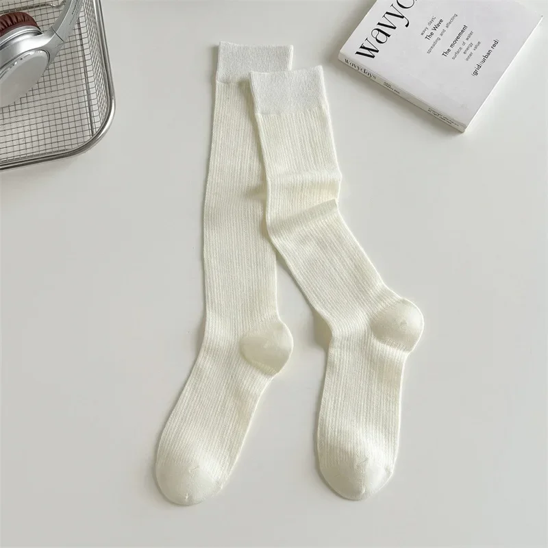 Damen-Strümpfe mit Ausschnitten, lässige, lange Socken, atmungsaktives, dünnes Netzdesign, modischer, süßer Stil, gestapelte Socken. – Detail 17