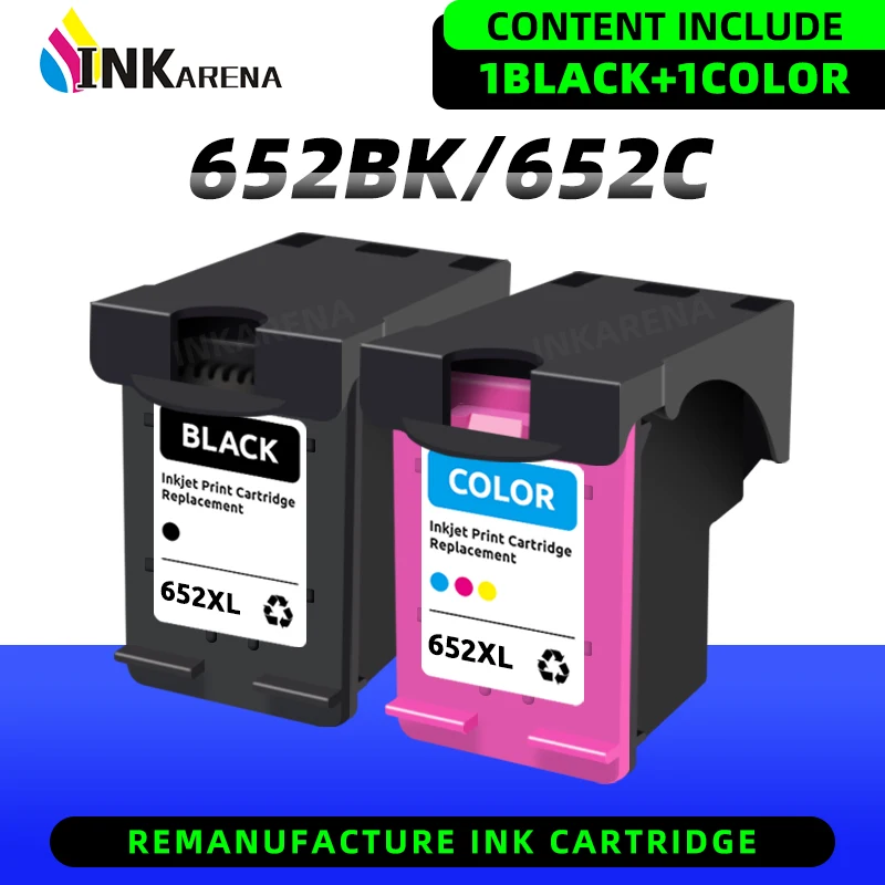 

Inkarena Compatible 652XL Cartridge Replacement for HP 652 Color Ink Cartridge for Deskjet 1115 1118 2135 2136 2138 3635 3636
