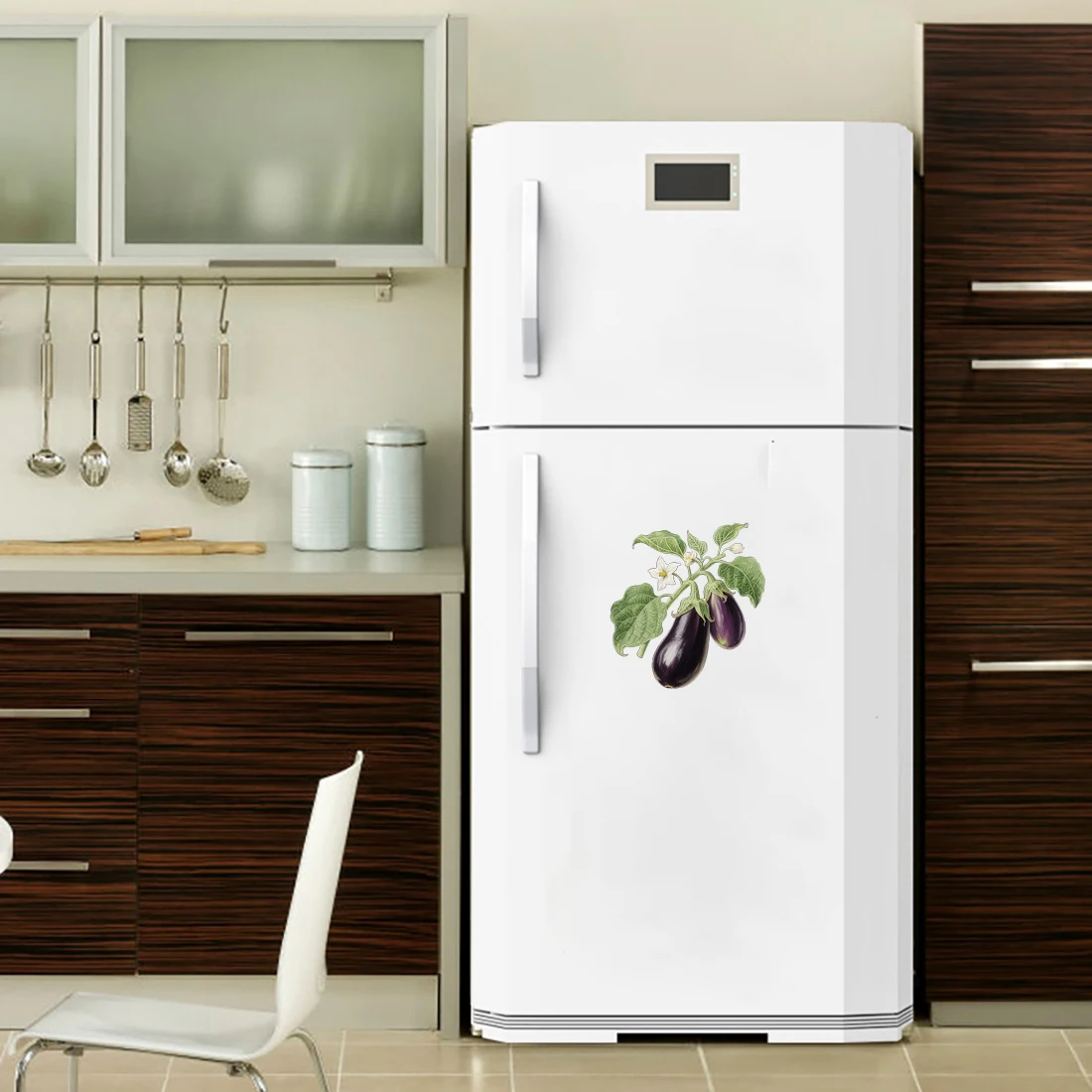 Three Ratels CFN135 Eggplant cartoon wall stickers for home decoration kitchen decals