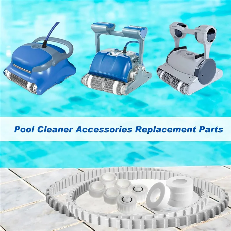 

B06C-12 Pcs Pool Cleaner Accessories 4 Climbing Rings Replacement Compatible With 6101611 R4 2 Guide Wheels For Dolphin