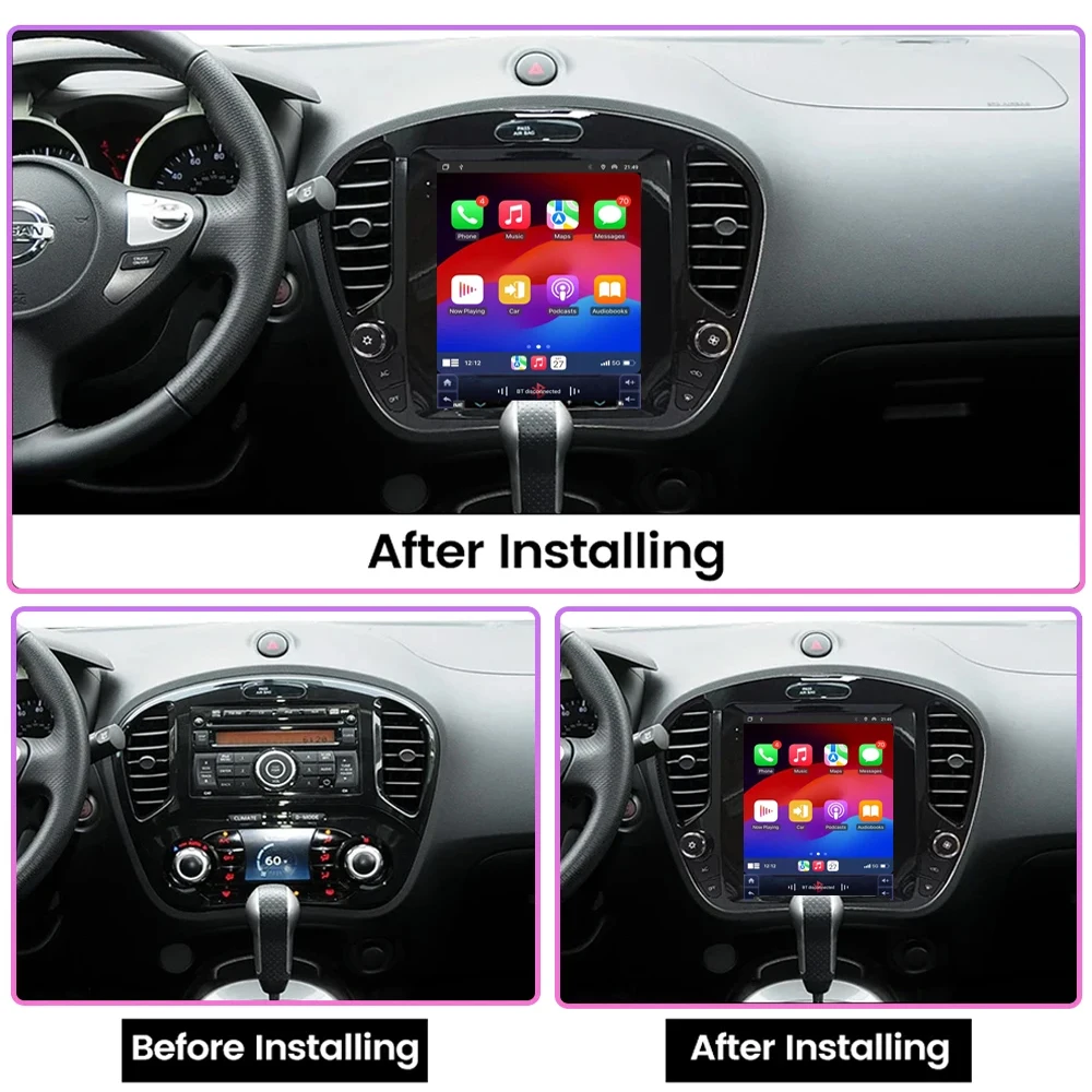 For Nissan Juke 2011-2019 Tesla Style 9.7\'\' Wireless Carplay Android Auto Radio Android Seat Cover Multimedia Player Navigation