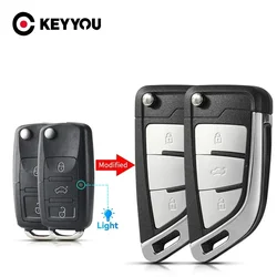 KEYYOU Zmodyfikowana wersja składanej obudowy kluczyka do VW Volkswagen MK4 Bora Golf 4 5 6 Passat Polo Bora Touran