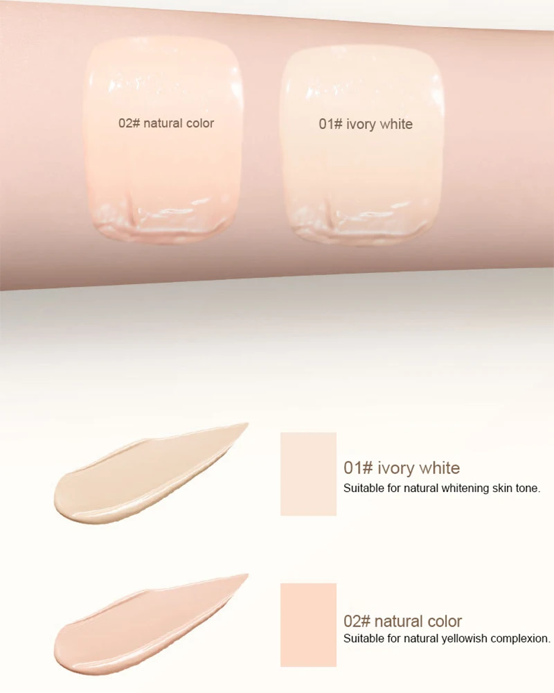 1 Pcs Face Liquid Foundation Moisturizing BB Cream Concealer Oil-control Full Coverage Flaw Waterproof Long Lasting Cosmetic