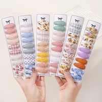 10/20Pcs Mini Print Cotton Alloy Hair Clips Hairpin for Girl Fabric Plaid BB Hairgripes Sweet Headwear Kids Hair Accessories
