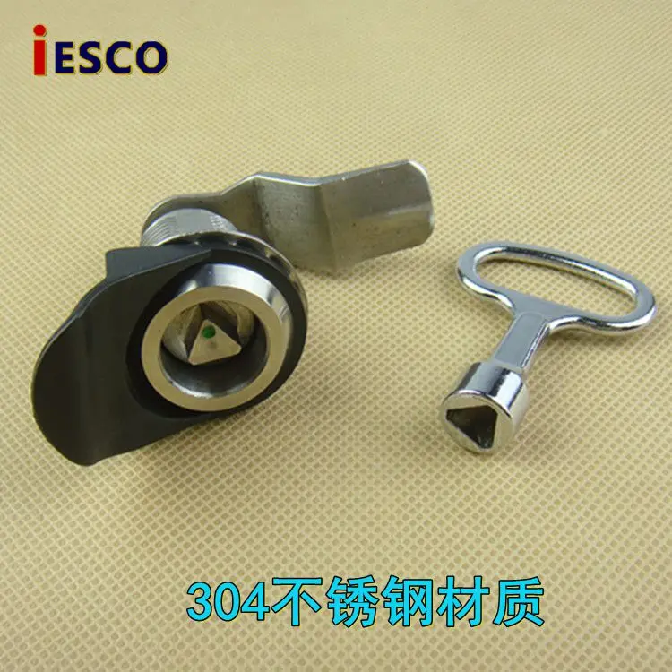 

304 stainless steel electrical box lock distribution box lock triangle key turn tongue lock