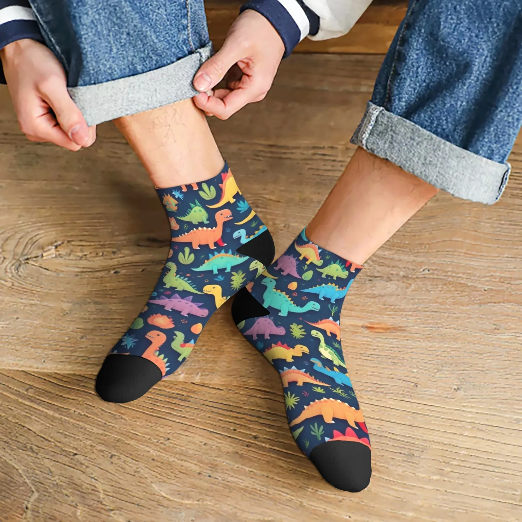 

Harajuku cute dinosaur cartoon socks novel funny happy compression socks unisex soft skin-friendly comfortable fashion socks