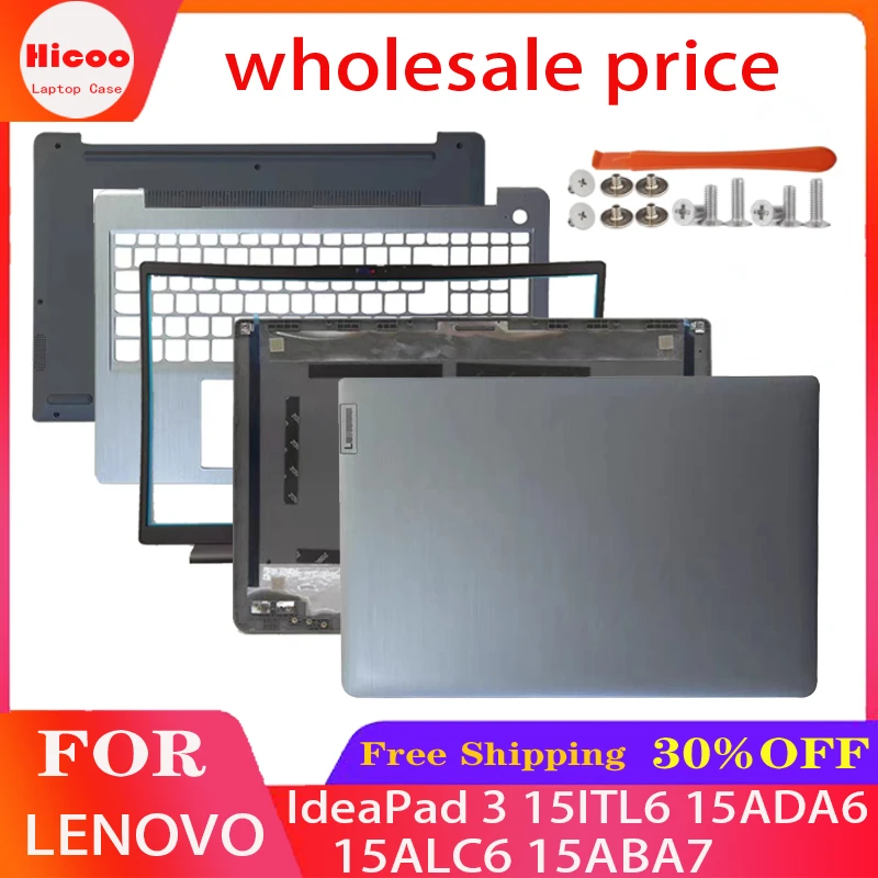 Cubierta trasera LCD para portátil, marco de pantalla, reposamanos, cubierta inferior, para Lenovo IdeaPad 3, 15ITL6, 15ADA6, 15ALC6, 15ABA7