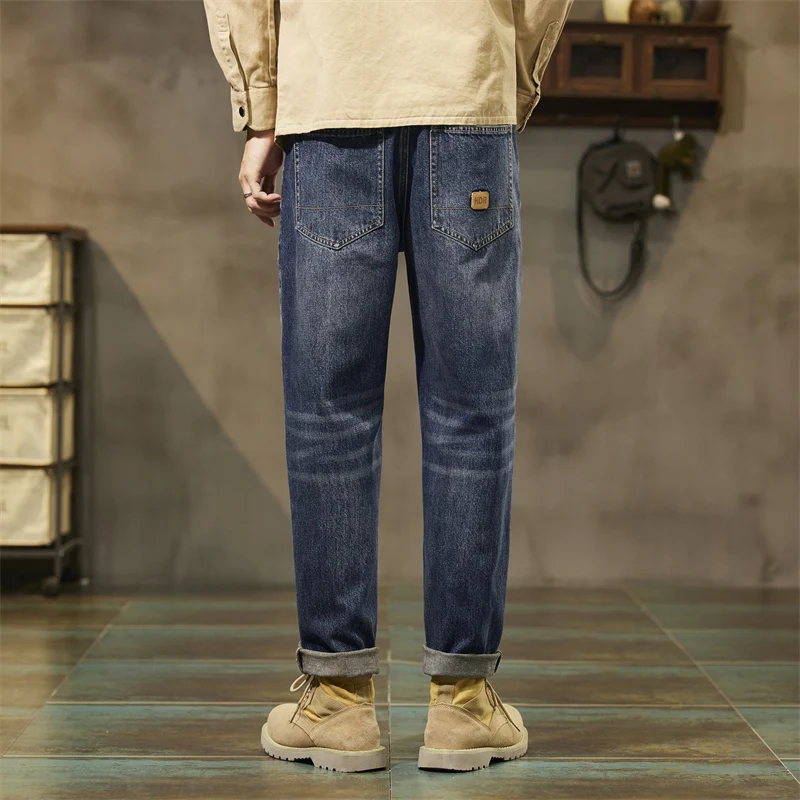 Pantalones vaqueros holgados para hombre, ropa informal, versátil, a la moda, para primavera y verano, 2024