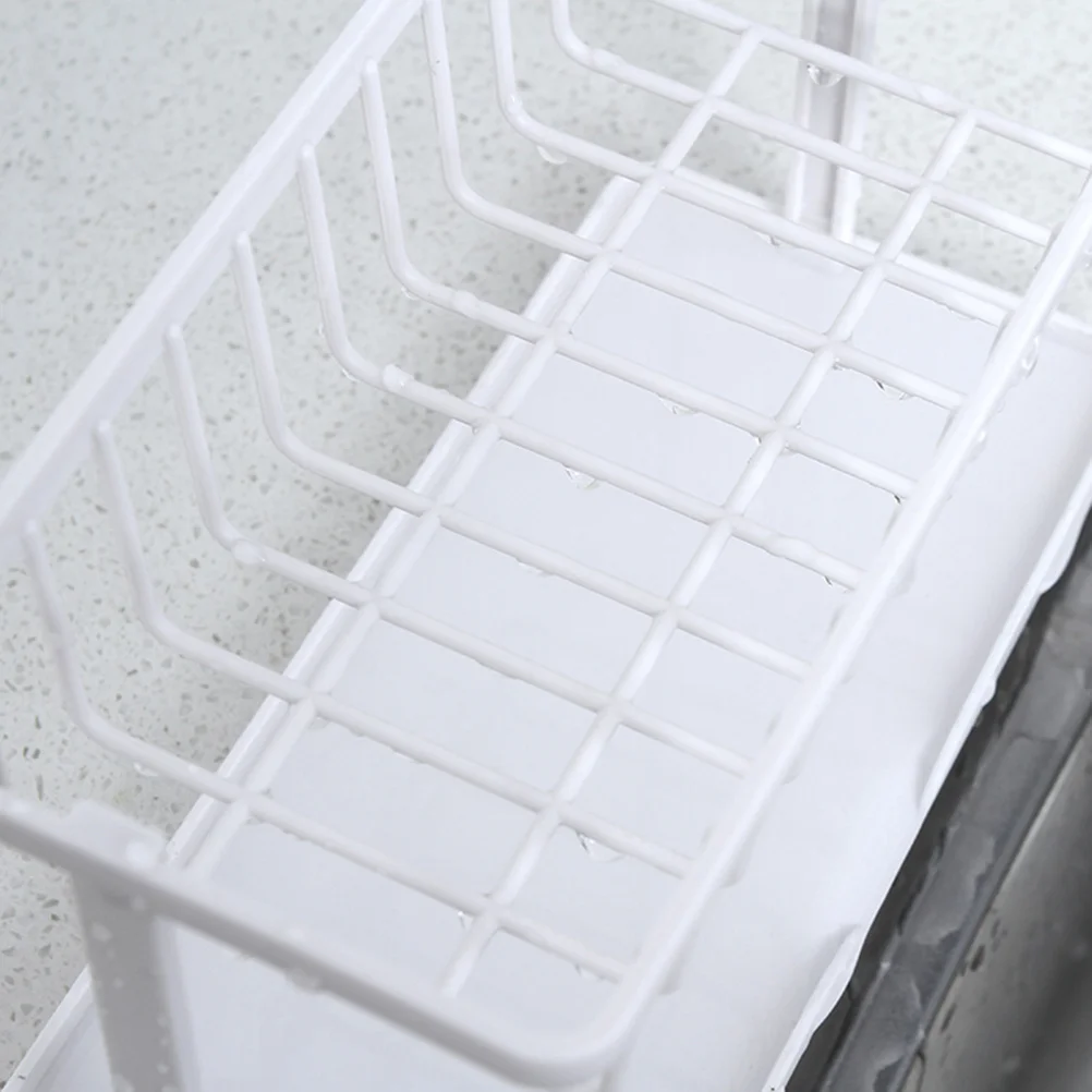

Double Layer Drain Rack For Sink Plastic Countertop Storage Shelf Kitchen Organizer Hollow Design Sponge Holder