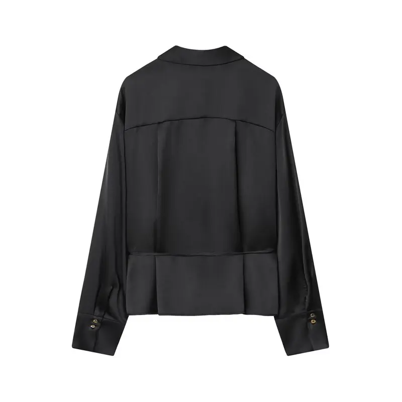 Otoño 2025 Nueva mujer larga Sve irt con cinturón fino Quali Feel Commute Sle Faionable Ele Design