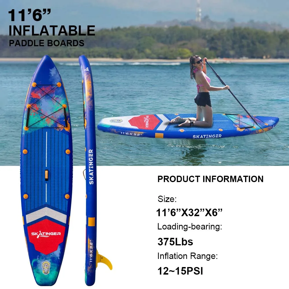 For Skatinger 11'6'' Inflatable Stand-Up Paddle Board SUP Factory Direct From China High Quality Surfboard