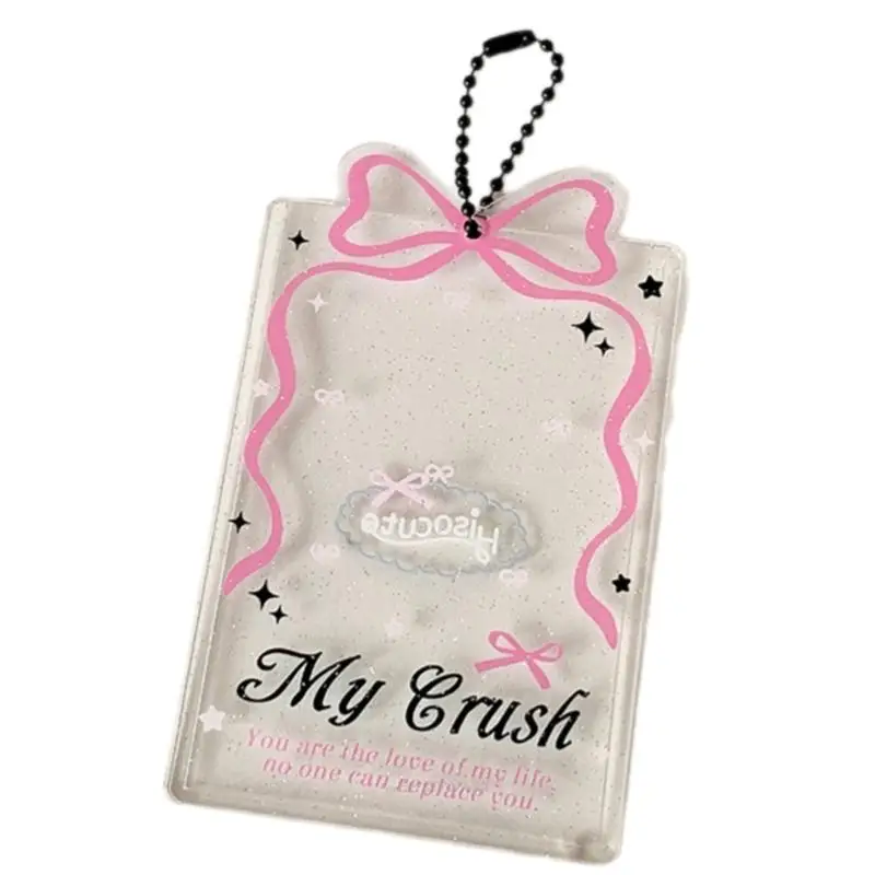 X5XA Acrylic Idol Photocard Holder With Elegant Bows Design Practical Idol Photo Showcase Clear Picture Sleeve For Fans