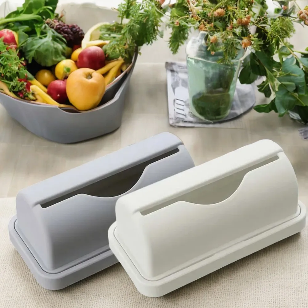 Extractable Cotton Pad Container Wall Mounted Plastic Garbage Box - Punch-free Trash Holder for Kitchen and Bathroom Car garbage