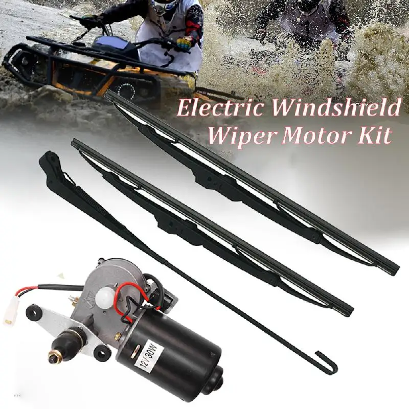 UTV Electric Windshield Wiper Motor Kit for Polaris Ranger RZR 900 Can Am Honda Car Windshield Wiper Blade Repair Kit Accessorie