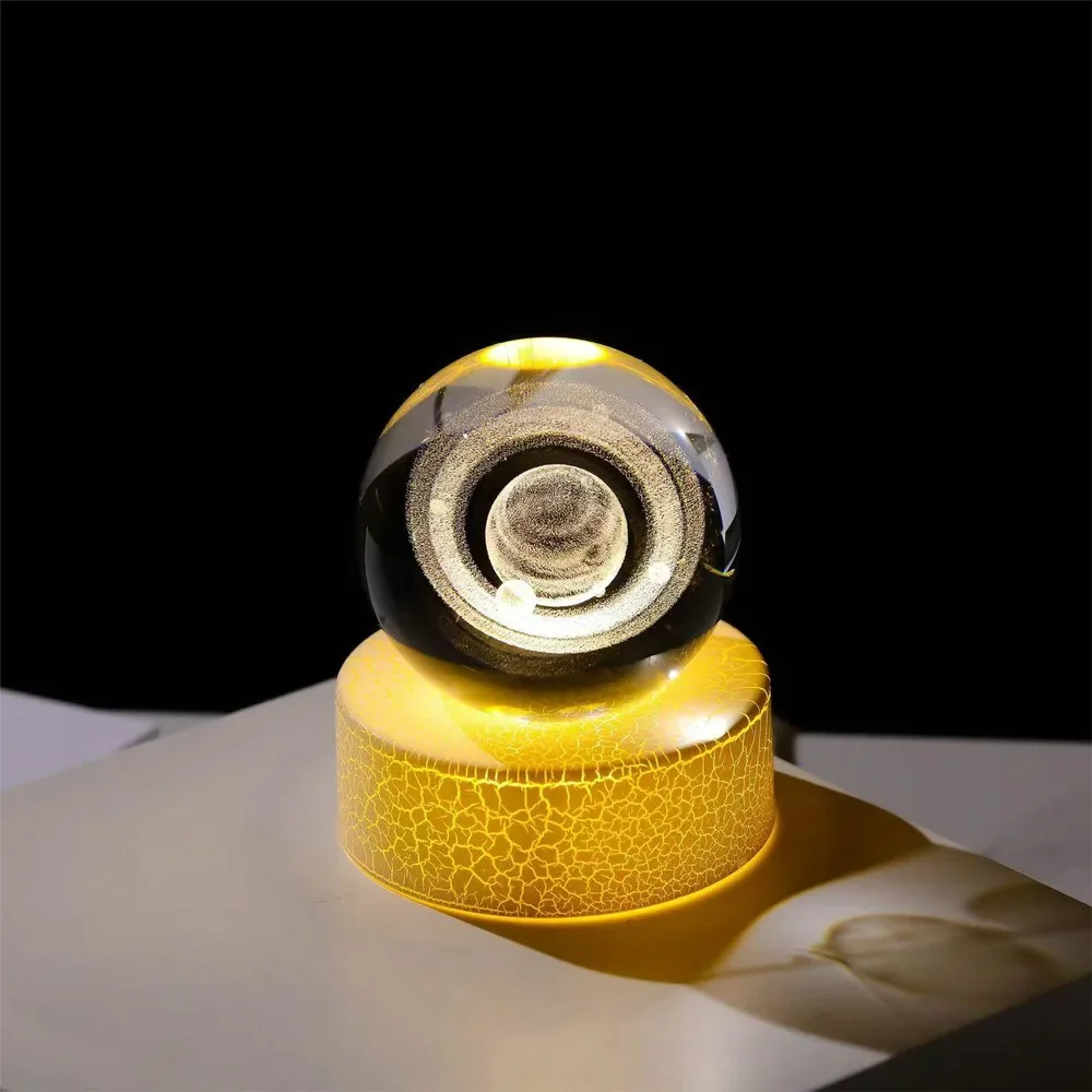 

Unique 3D Crystal Ball Lamp with Galaxy and Planetary Projections USB Night Light for Cozy Atmosphere plasma ball Magnetic light