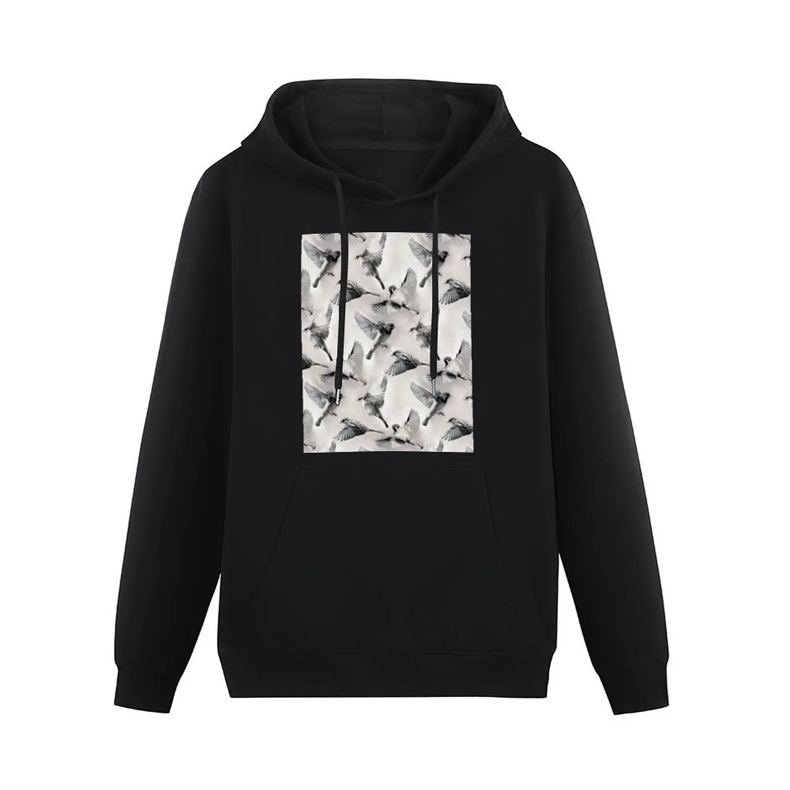 Sparrow Flight - monochrome Pullover Hoodie men's coat male clothes men's autumn clothes hoodie graphic