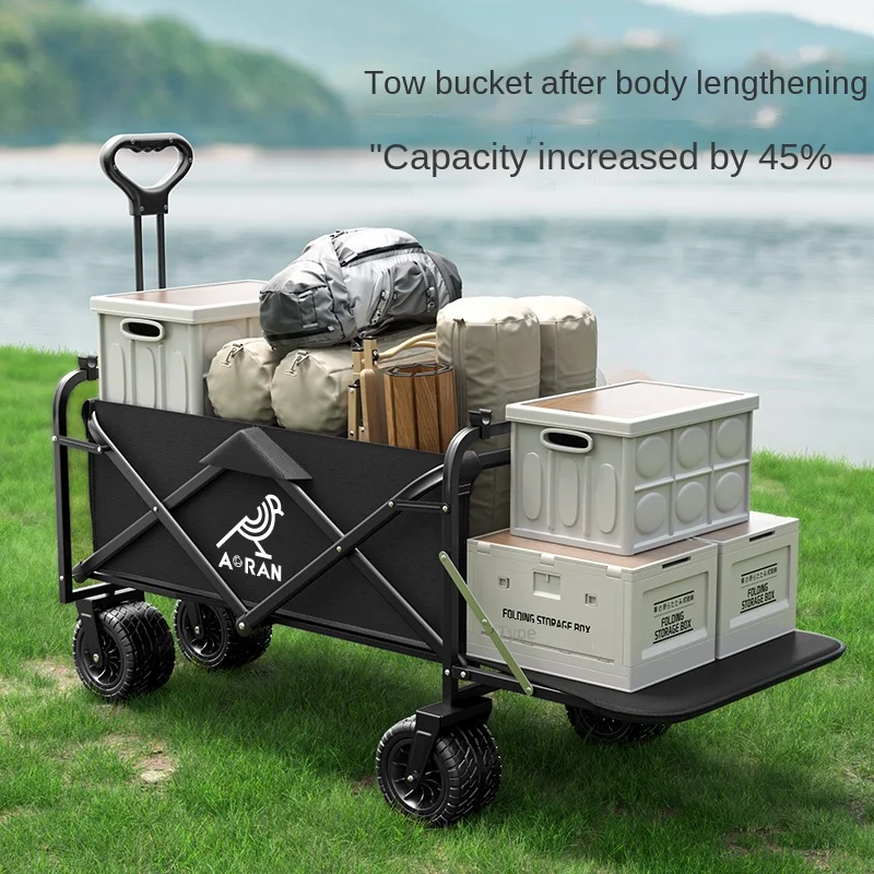 Extended camper, foldable rear-open camper, picnic cart, large-capacity grocery cart, shopping cart