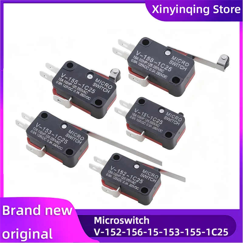 XYQ 10 قطعة جديد مايكرو التبديل السكتة الدماغية الحد التبديل V-152-1C25 V-156-1C25 V-15-1C25 V-153-1C25 V-155-1C25 الحد التبديل السفر التبديل