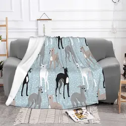 Levriero Whippet Lurcher Galgo Coperta per cani Flanella Primavera Autunno Cartoon Coperte calde per letto Biancheria da letto da viaggio