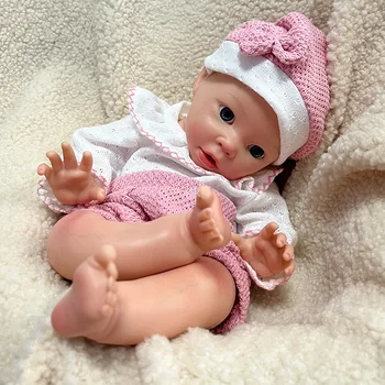 Realistyczne ręcznie robione silikonowe Reborn laleczka bobas malowane/niepomalowane nowonarodzona dziewczynka odrodzenie Muñeca świąteczny prezent dla dzieci