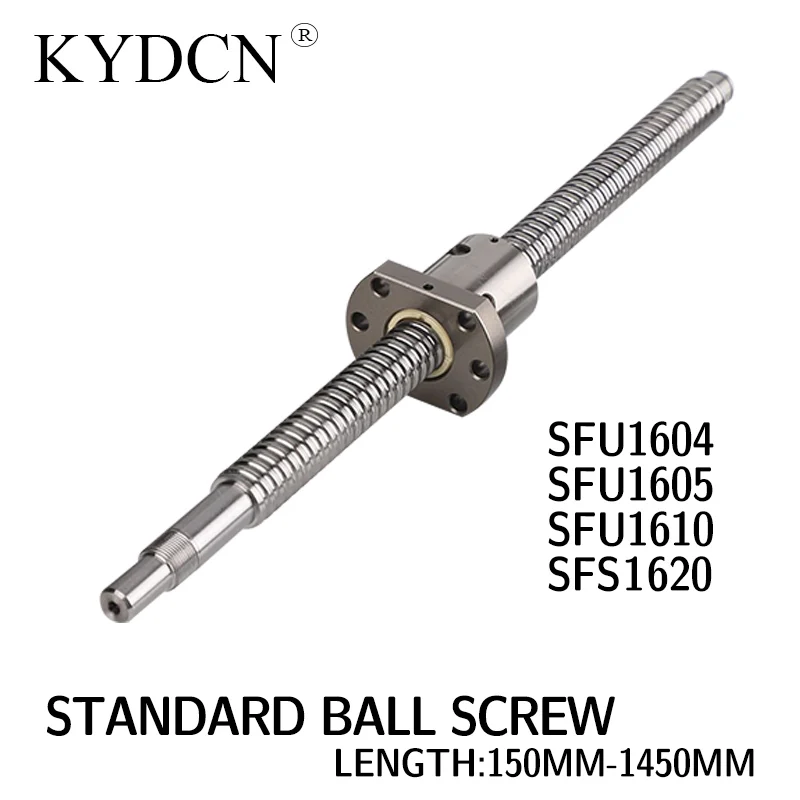 SFU1604 1605 1610 SFS1620 Ball screw Length 150-1450mm C7 single-nut ball screw