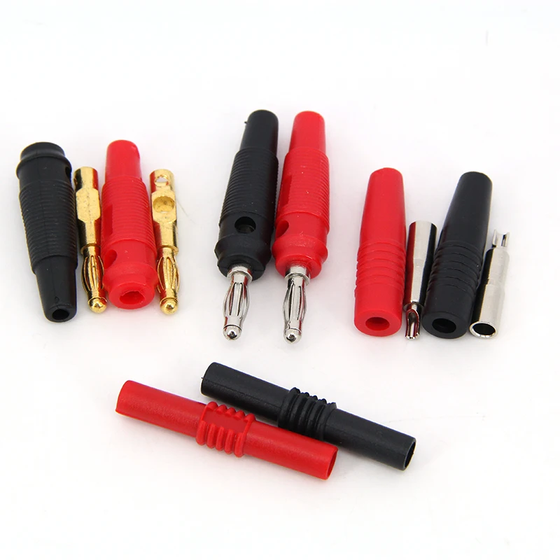 

Красный, черный, 4 мм, штекер типа «банан», «мама-мама», медный разъем, разъем адаптера аудиодинамика, удлинитель, изолированная вилка, муфта