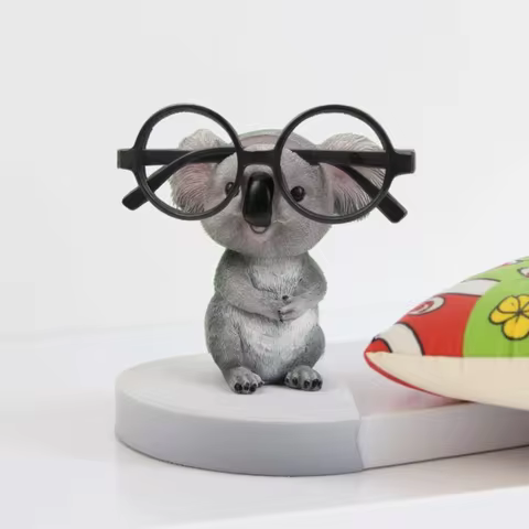 1pc Cute Animal Eyeglass Holder, Funny Koala SunglassDisplay Stands, Resin Creative Spectacles Holder Shelf HomeOffice Decor,
