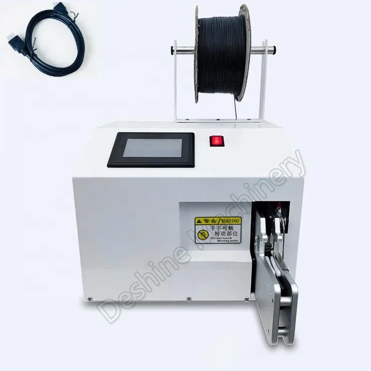 Intelligent Touch Screen Wire Coil Winding Binding Machine For USB Data Cable Power Cord Tie Winder