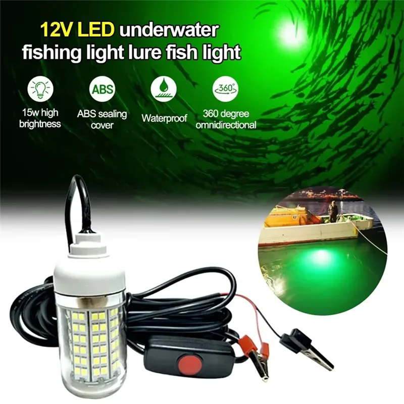 Y67A-luz para atraer peces, 12V, LED, 100W, IP68, resistente al agua, para gambas al aire libre, peces, Krill