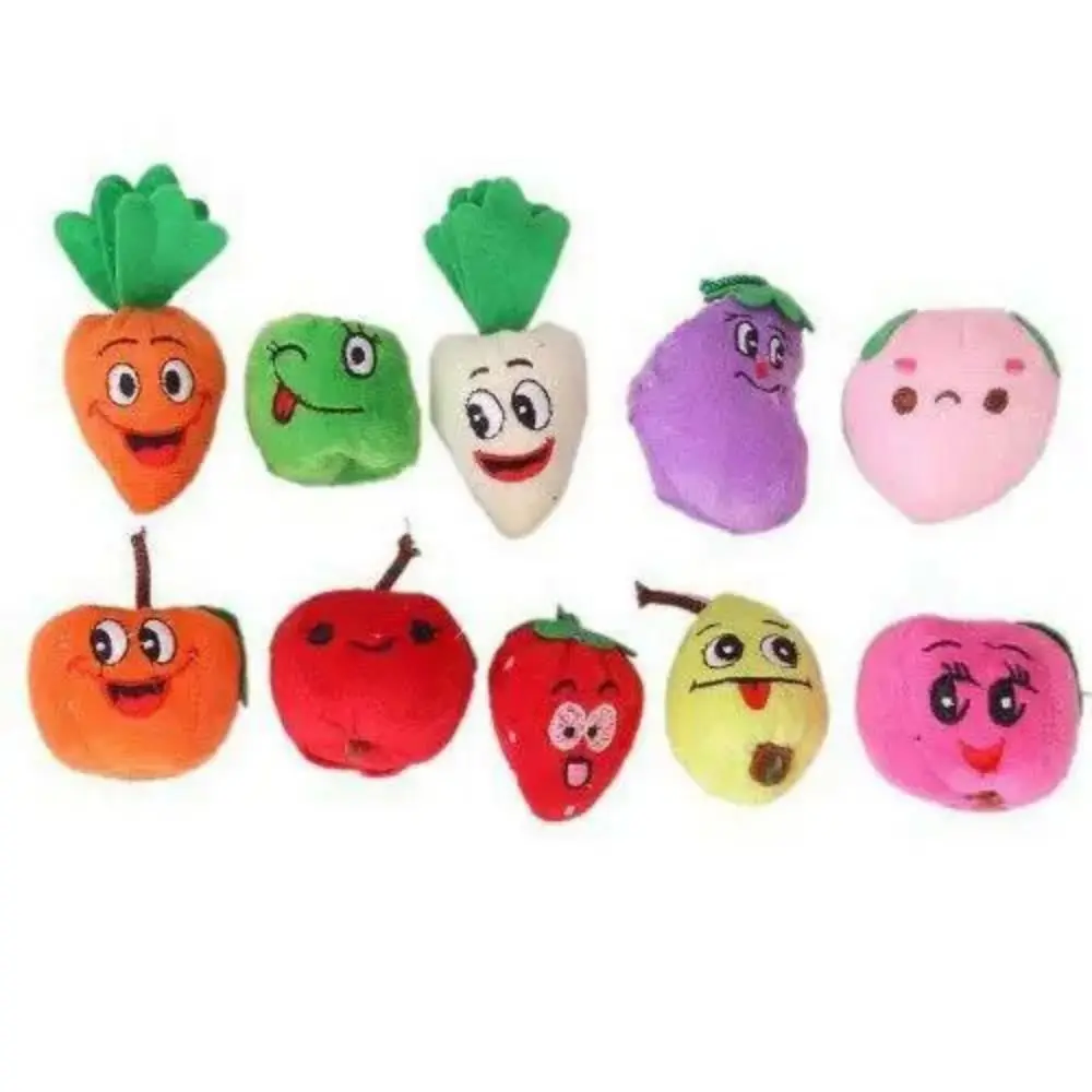 10 PCS Cartoon Fruit/Vegetable Finger Puppets Toys Different Mini Educational Cognitive Toy Cute Teaching Finger Puppet Set