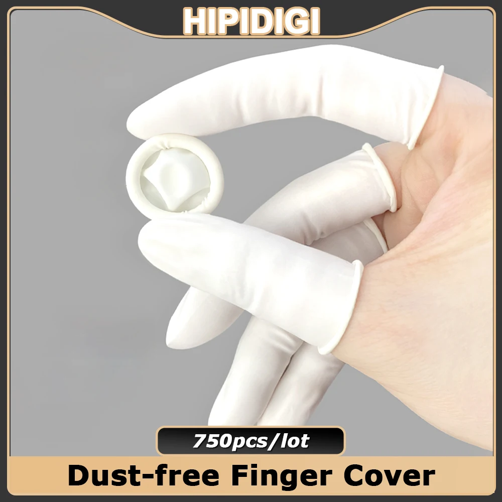 

Dust-free Finger Covers White 750pcs Disposable Natural Latex Industry Anti-static Ultra-thin for Fiber Lazer Parts Cleaning