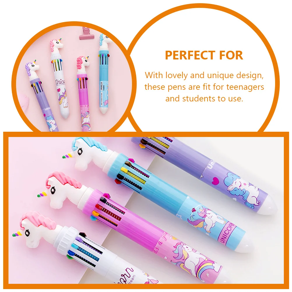 

4pcs Multicolor Ballpoint Kawaii Writing Pens For Teenagers Cute Portable Drawing Pens Household Writing Supplies