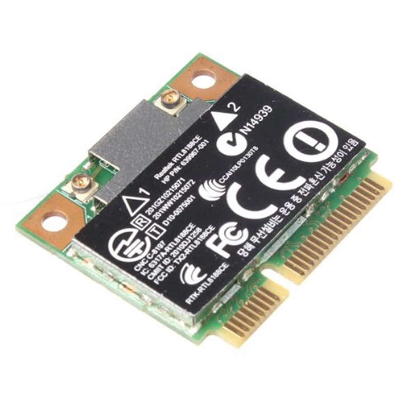 Mini tarjeta de red PCI-E Wifi de 150Mbps para HP Realtek RTL8188CE, inalámbrica-N 802,11 B/G/N 640926-001 639967-001