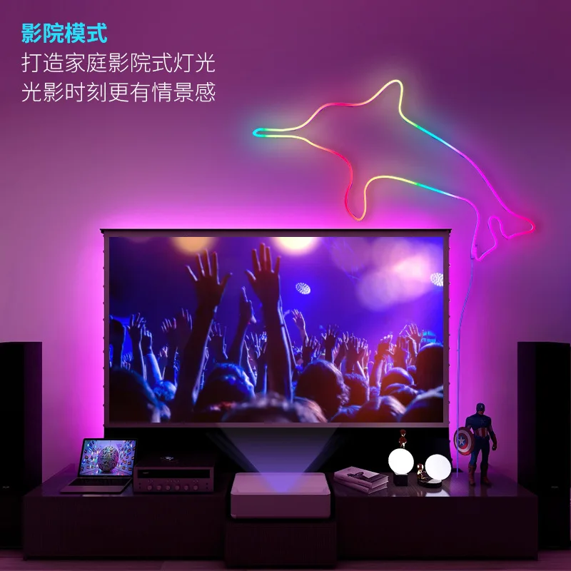 KANTUTOE 24V RGB LED neon light with remote control, waterproof flexible LED light strip, rope light, can be installed freely