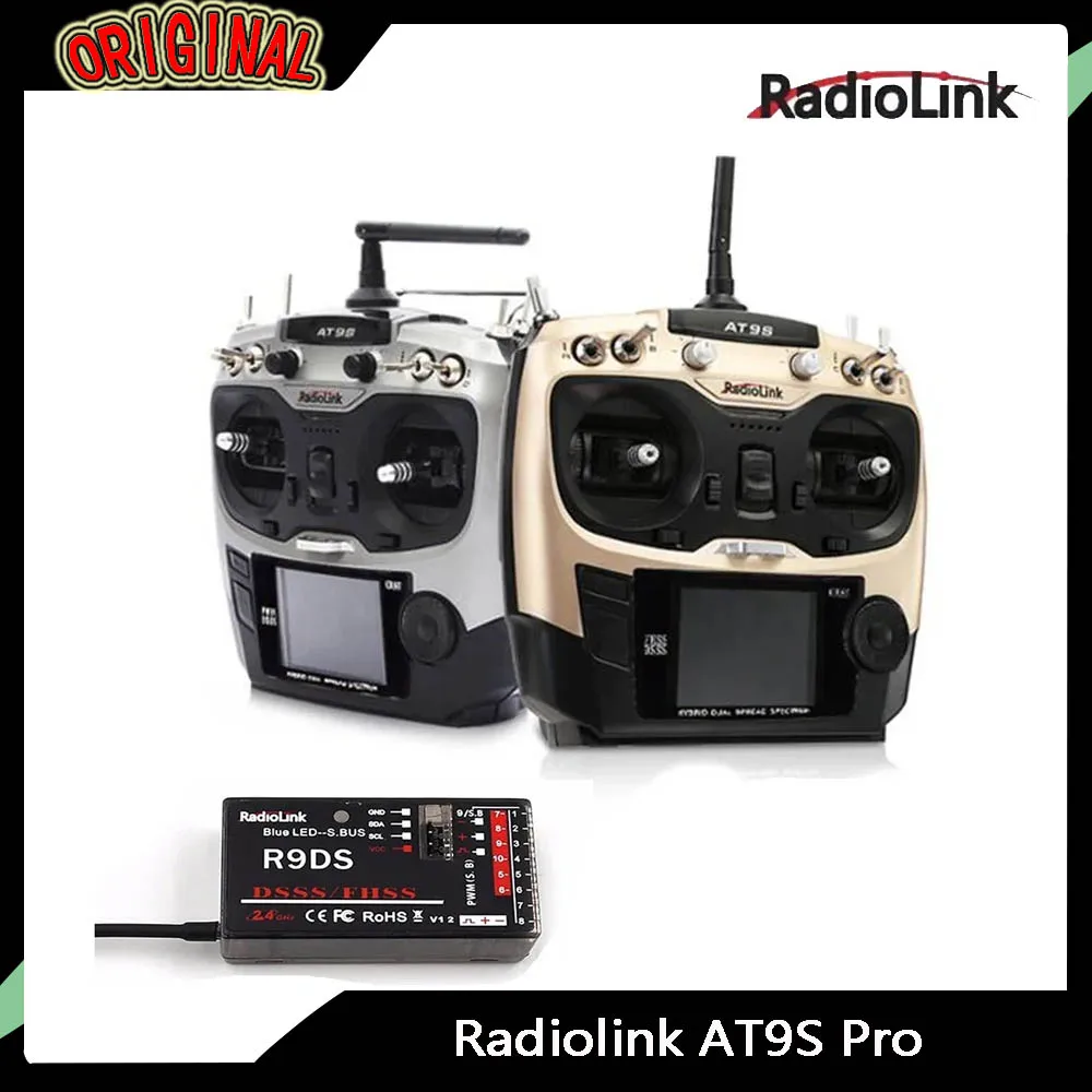 

Радиоуправляемый передатчик Radiolink AT9S Pro 2.4G 10/12CH | Приемник R9DS в комплекте — идеально подходит для гоночных дронов и квадрокоптеров FPV.