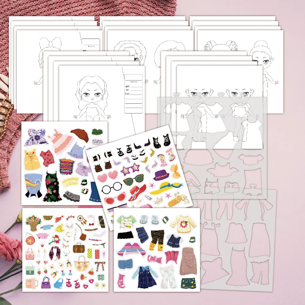 Bview Art Girls Fashion Design Sticker Kit: 100+ Stickers & Coloring Pages for Aspiring Young Designers