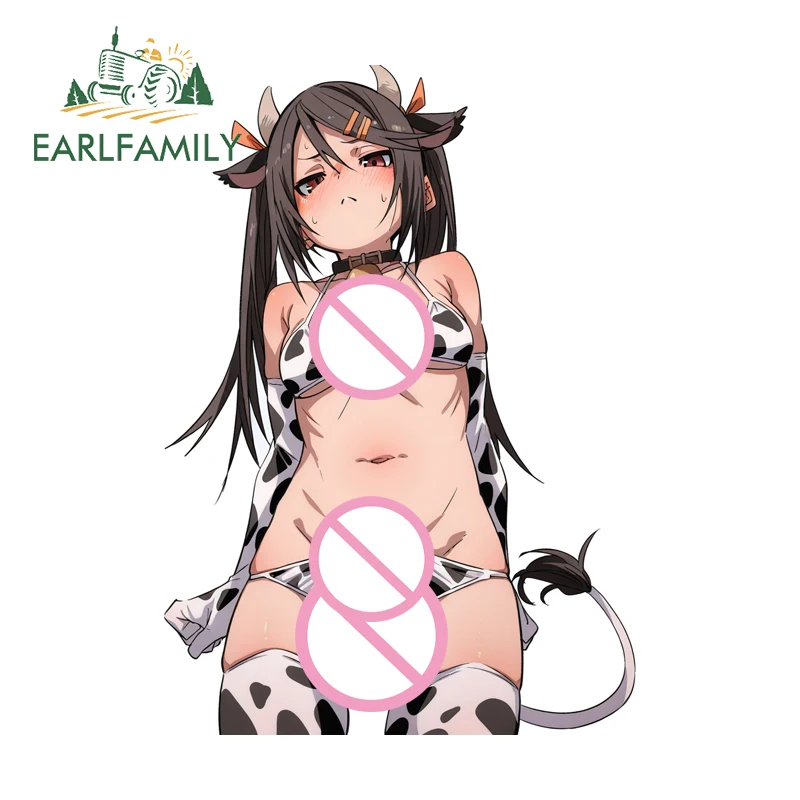 

Наклейки на авто EARLFAMILY Futanari Cow Anime: Забавные, водонепроницаемые, для лобового стекла, скейтборда, каравана, гоночные аксессуары