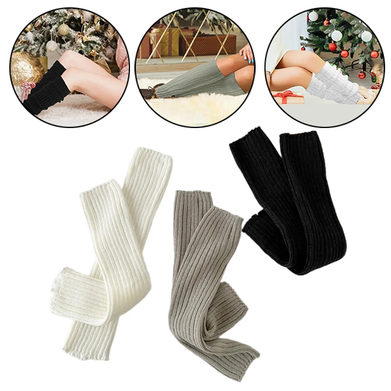 Women Autumn Winter Knitted Lolita Leg Warmers Long Socks Wool Foot Cover Arm Warmer Crochet Heap Socks Boot Cuffs Stockings