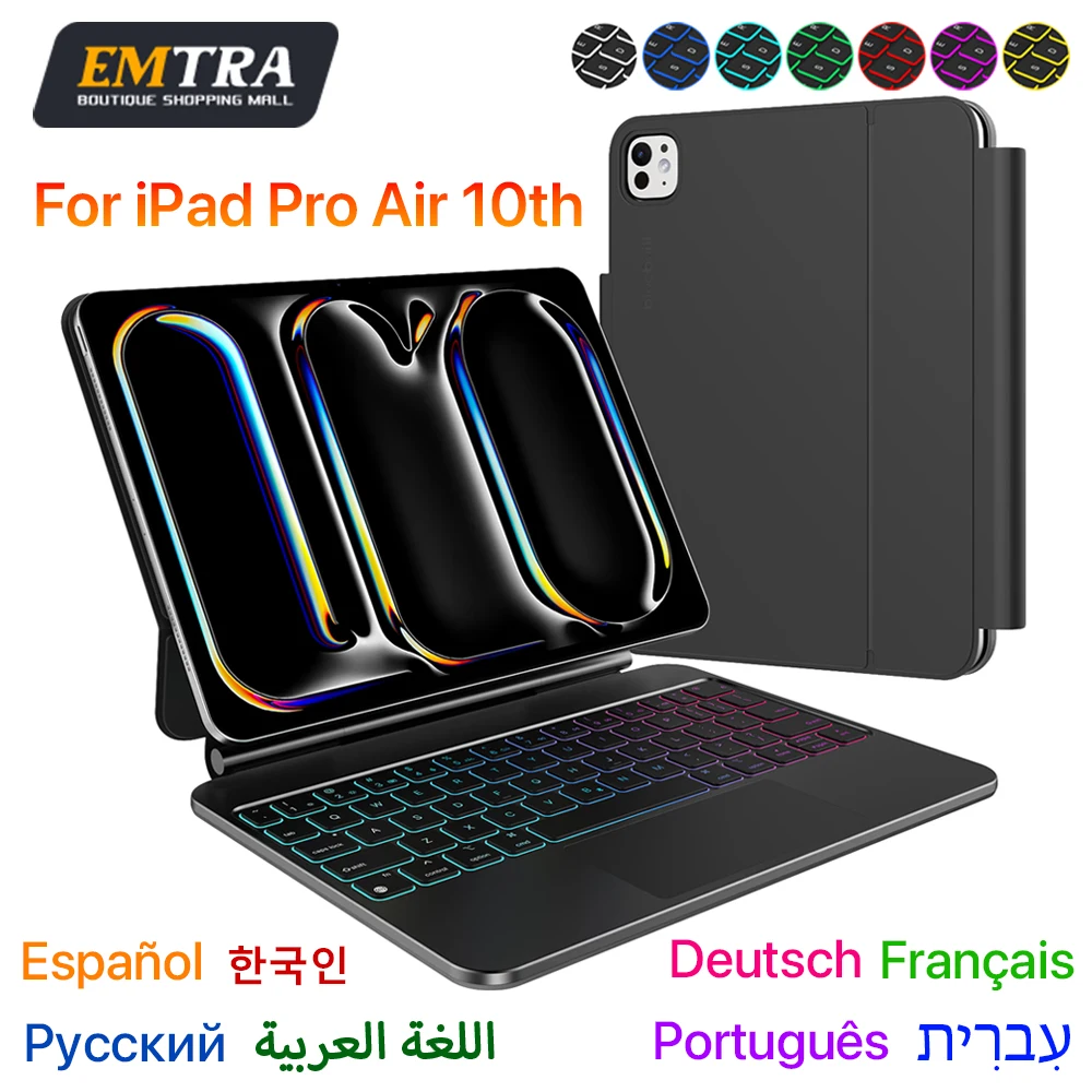 

Чехол с волшебной клавиатурой для iPad Air 11 13 M2 M3 2025 Air 4 5 10,9 для iPad Pro 11 12,9 13 10-го поколения 11 A16 10,2 Smart Cover Корейский